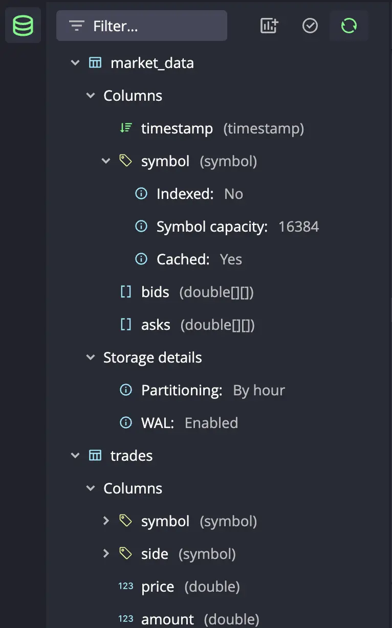 Schema Explorer in the Web Console